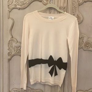 Milly Ivory Sweater with black bow intarsia